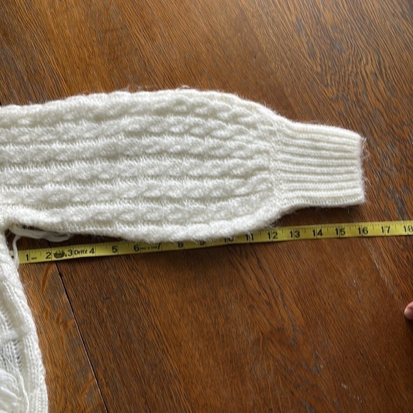 Altar’d State Sweater fringe on sides white balloon sleeves size L crewneck - Picture 14 of 16